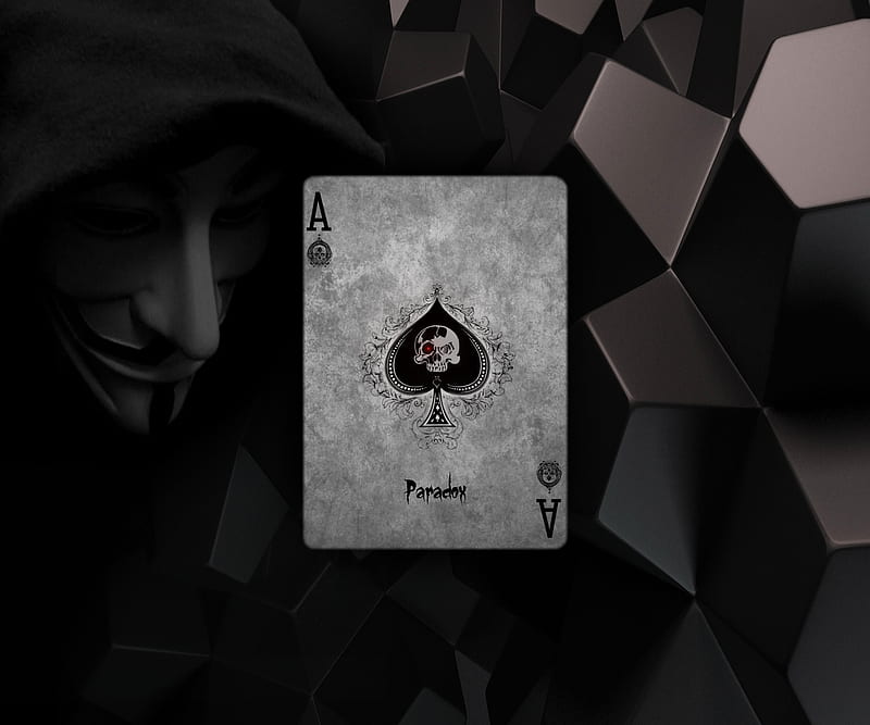 Paradox Card, ace, black and white, evil, HD wallpaper