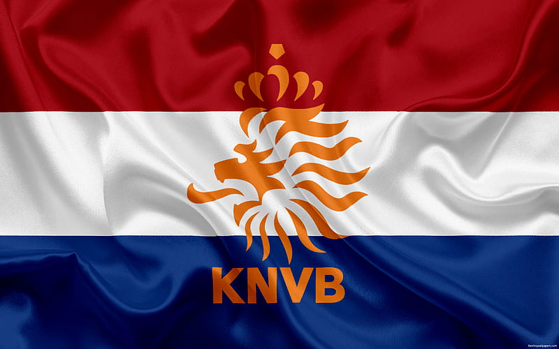 Netherlands national football team, emblem, logo, football federation, flag, Europe, flag of the Netherlands, football, World Cup, HD wallpaper