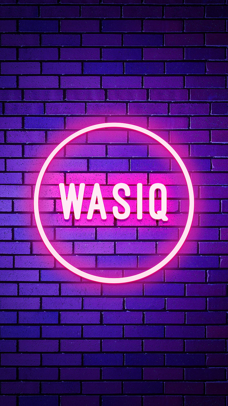 Wasiq, Name, Neon light, Neon name, name design, person name, your names, HD phone wallpaper