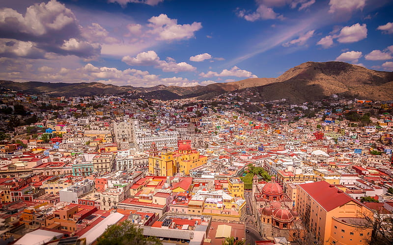 Guanajuato, cityscape, Mexican city, city panorama, summer, R, Guanajuato State, Guanajuato skyline, Mexico, HD wallpaper