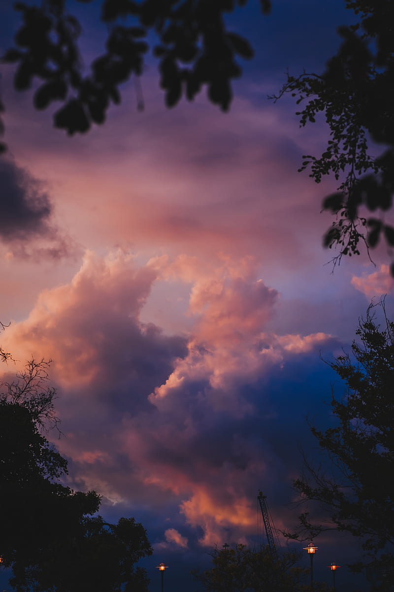 clouds, sky, twilight, dark, evening, HD phone wallpaper