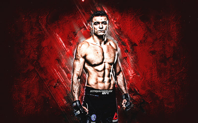 Andre Muniz, UFC, brazilian fighter, portrait, red stone background, creative background, Ultimate Fighting Championship, HD wallpaper