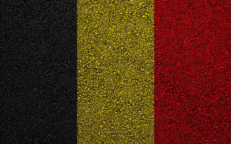 Flag of Belgium, asphalt texture, flag on asphalt, Belgium flag, Europe, Belgium, flags of european countries, HD wallpaper