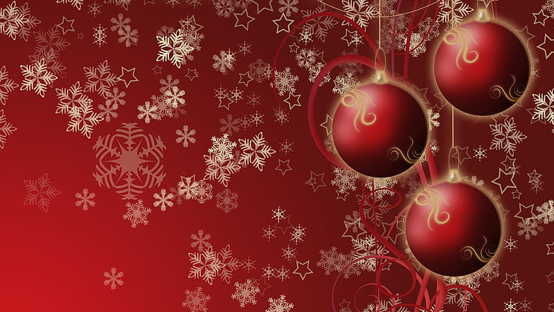 Red Snowflake Bauble Christmas Decoration Snowflake, HD wallpaper