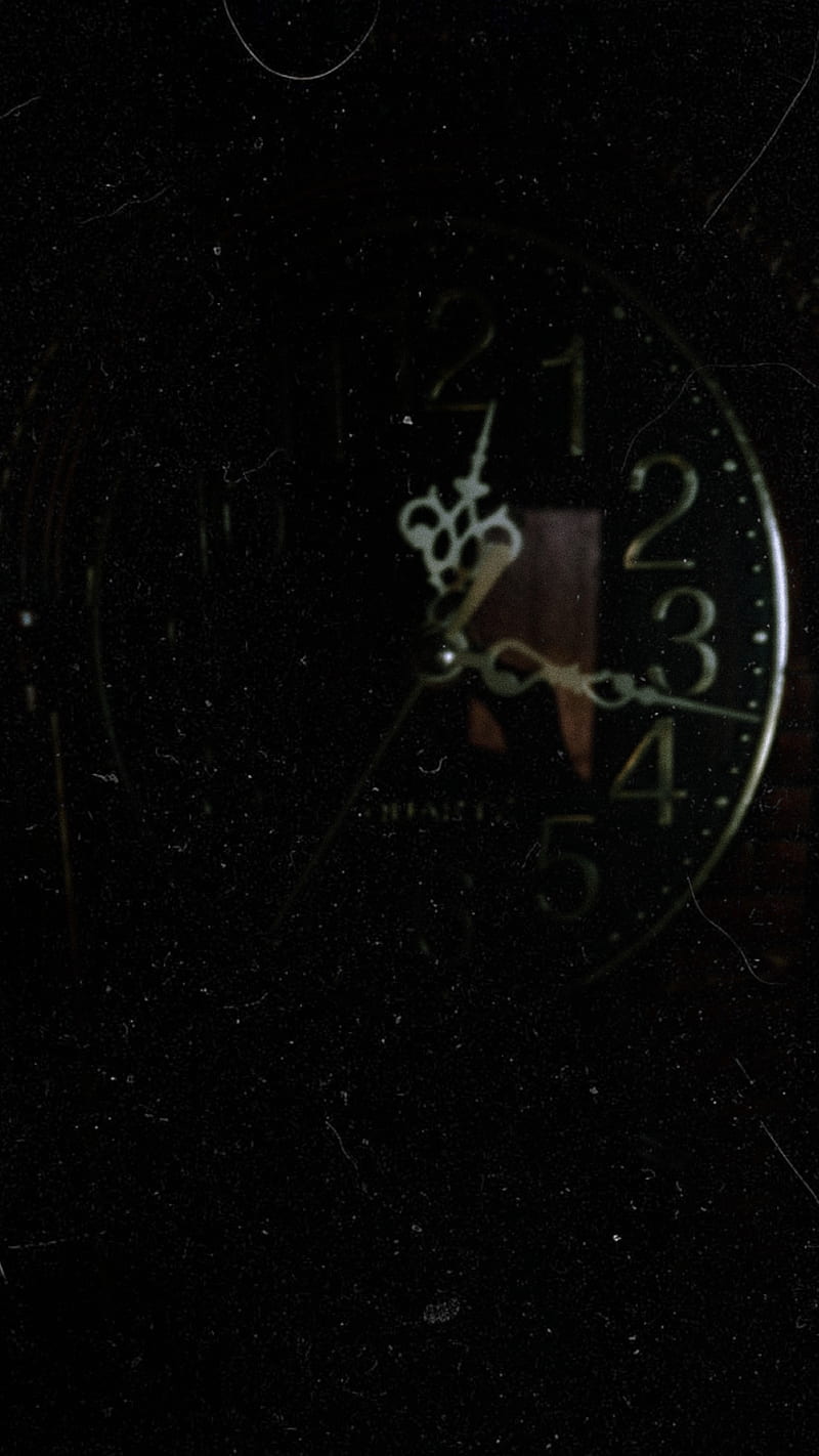 Clock, black, dark, logo, reloj, HD phone wallpaper