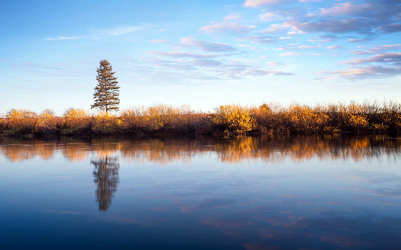Lake Blue sky 2021 Autumn Reflection, HD wallpaper | Peakpx