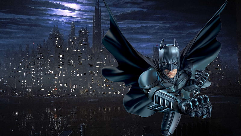 Batman Gotham City , batman, artwork, digital-art, superheroes, HD wallpaper