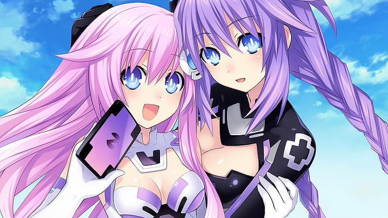 Neptune & Nepgear, neptune, blush, game, hairpin, rebirth, one piece,  playstation, HD wallpaper