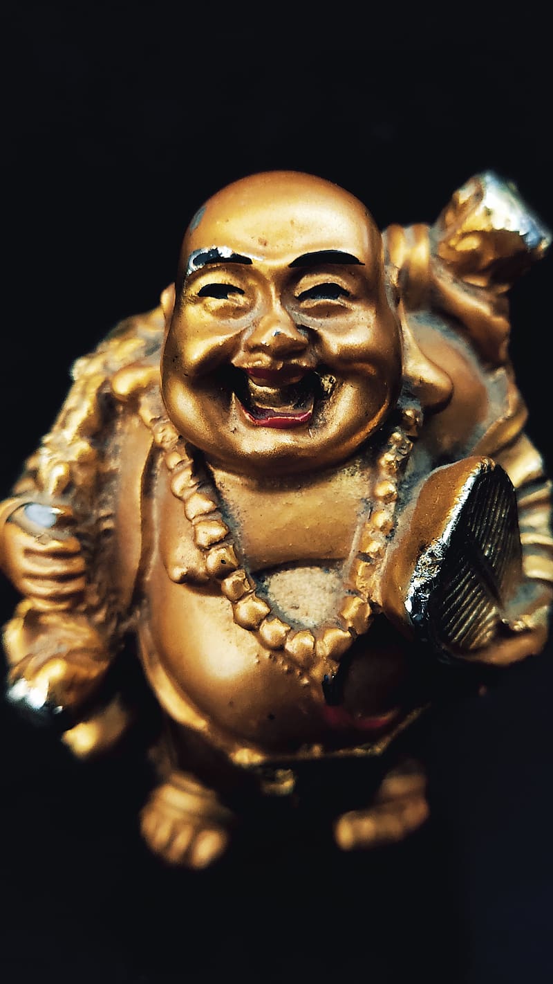 Laughing Buddha, Gloden, HD phone wallpaper | Peakpx