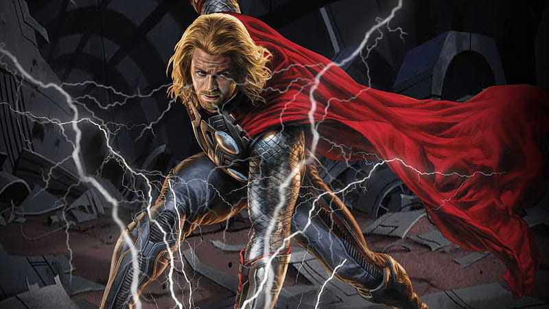 Thor Thunder Arts, thor, superheroes, behance, artwork, digital-art, HD wallpaper