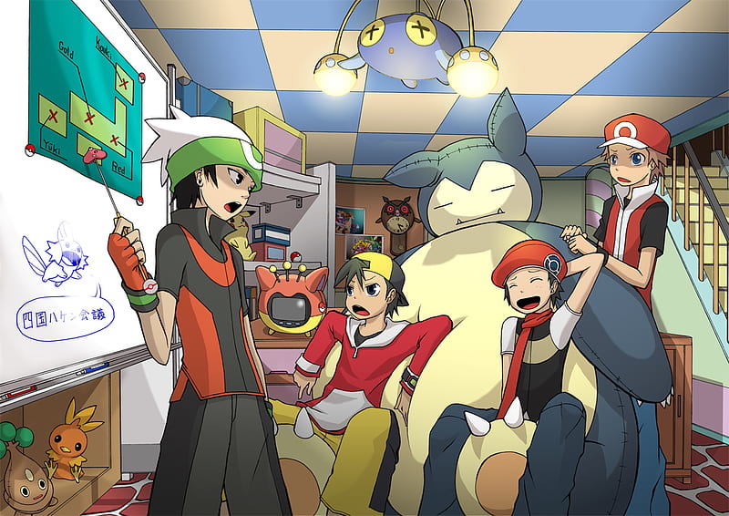 Pokemon, trainers, chinchou, anime, HD wallpaper