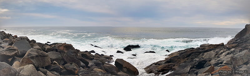 Morro Bay, California (Wide View), Bay, Clouds, Morro, California, Ocean, Waves, Rocks, HD wallpaper