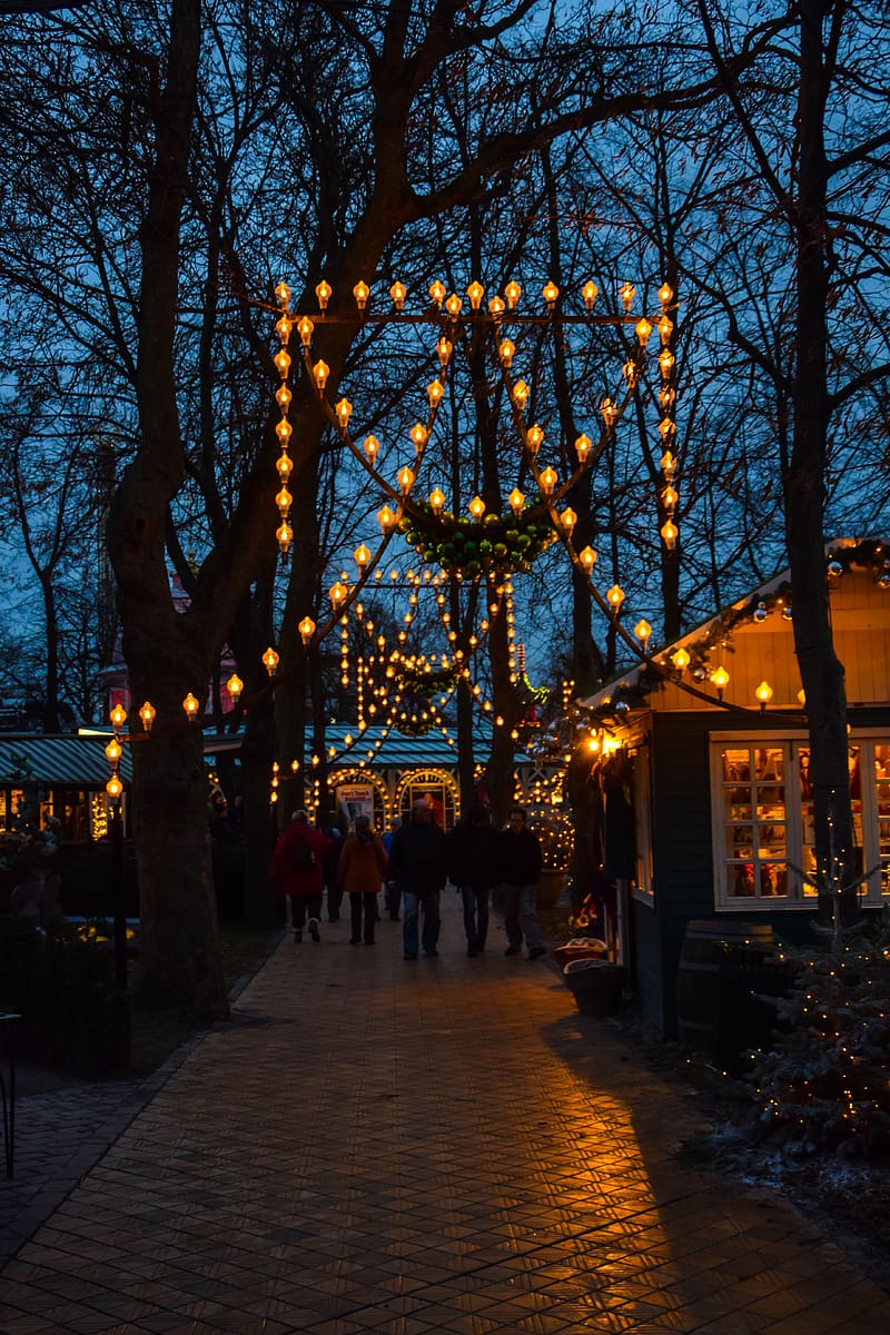 Christmas market at Tivoli, Commons, Denmark Christmas, HD phone wallpaper