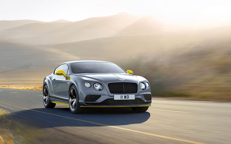 road, 2017, sports coupe, speed, bentley continental, HD wallpaper