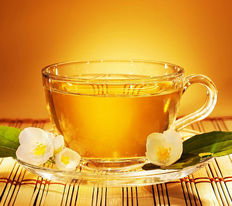 Tea, flower, green tea, tea time, HD wallpaper