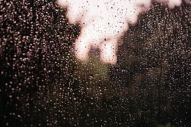 rain, drops, glass, blur, macro, HD wallpaper