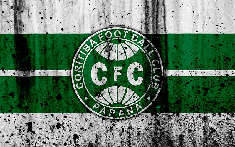FC Coritiba grunge, Brazilian Seria A, logo, Brazil, soccer, football club, Coritiba, stone texture, art, Coritiba FC, HD wallpaper