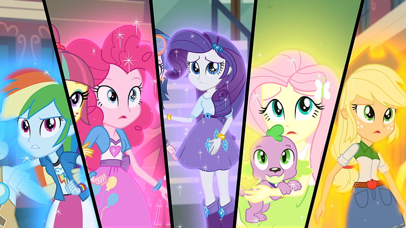My Little Pony, My Little Pony: Equestria Girls - Friendship Games, Rarity (My Little Pony) , Pinkie Pie , Fluttershy (My Little Pony) , Spike (My Little Pony) , Rainbow Dash , Applejack (My Little Pony), HD wallpaper