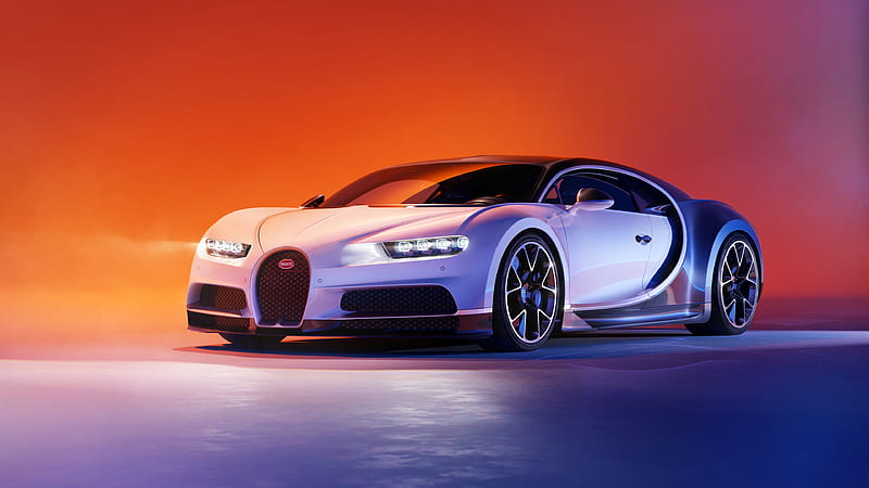 Two Tone Bugatti Chiron , bugatti-veyron, 2018-cars, carros, artist, behance, HD wallpaper