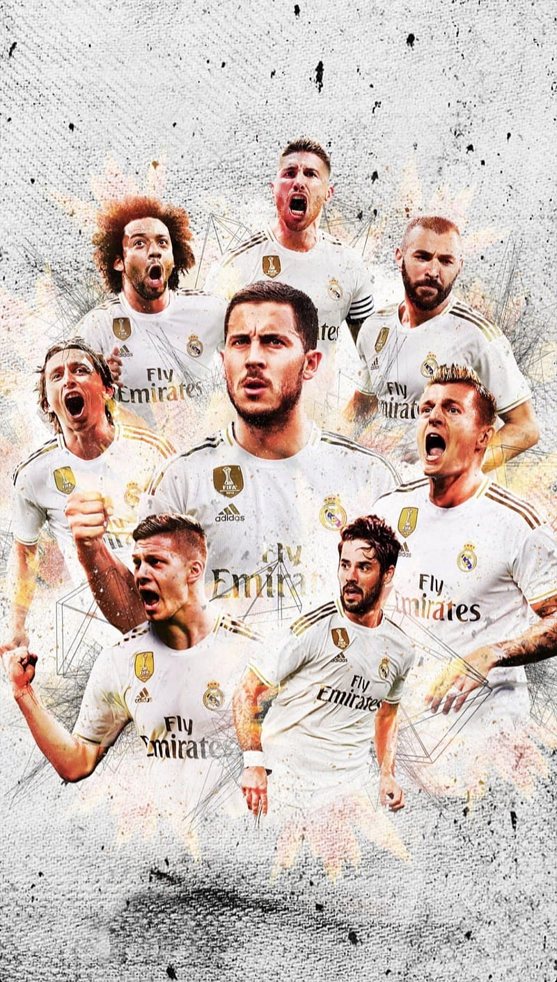Real Madrid , benzema, football, hazard, isco, jovic, kroos, marcelo, modric, ramos, soccer, HD phone wallpaper