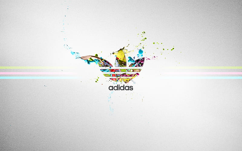 Adidas, colourful, brands, abstract, fashion, HD wallpaper