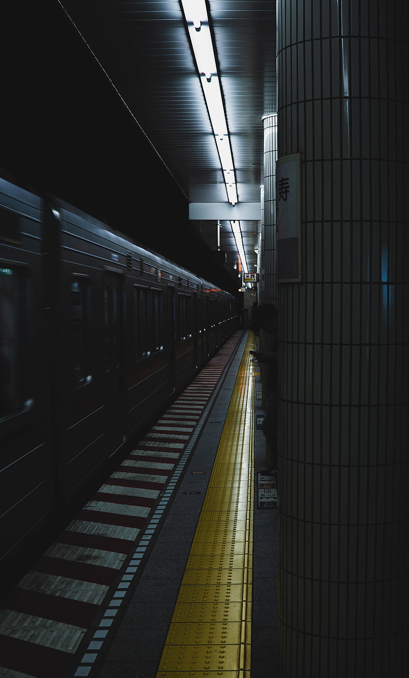 metro, station, train, dark, underground, HD phone wallpaper