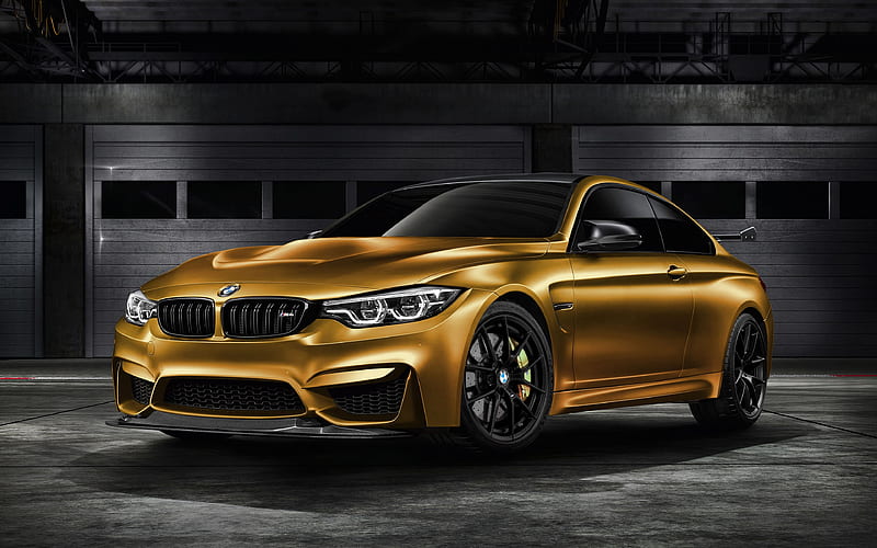 BMW M4 GTS, supercars, 2018 cars, new M4, F82, golden M4, german cars, BMW, HD wallpaper