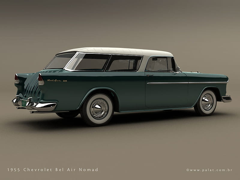 1955 Chevrolet Bel Air Nomad, bars, chevy, old cars, wagon, HD wallpaper