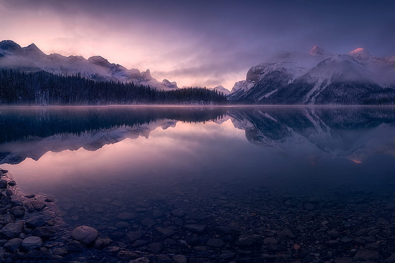 Ontario Mountains Reflection Lake, HD wallpaper