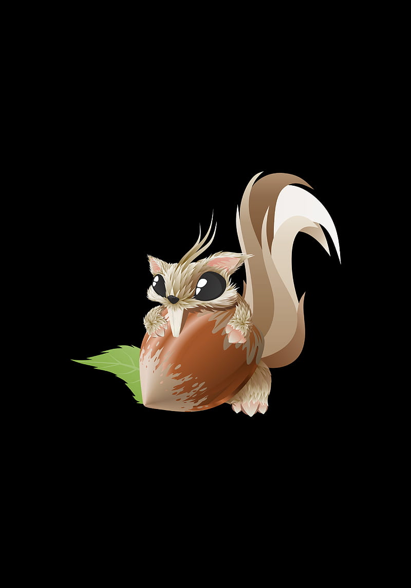 squirrel, nut, vector, art, HD phone wallpaper
