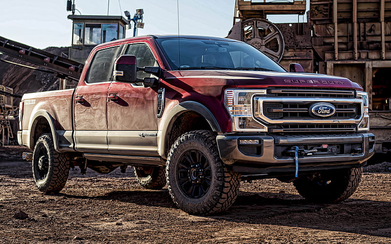 2020, Ford F-250 Tremor Winch, F-250, Ford Super Duty Tremor Winch, exterior, front view, red pickup truck, new red F-250, Ford, HD wallpaper