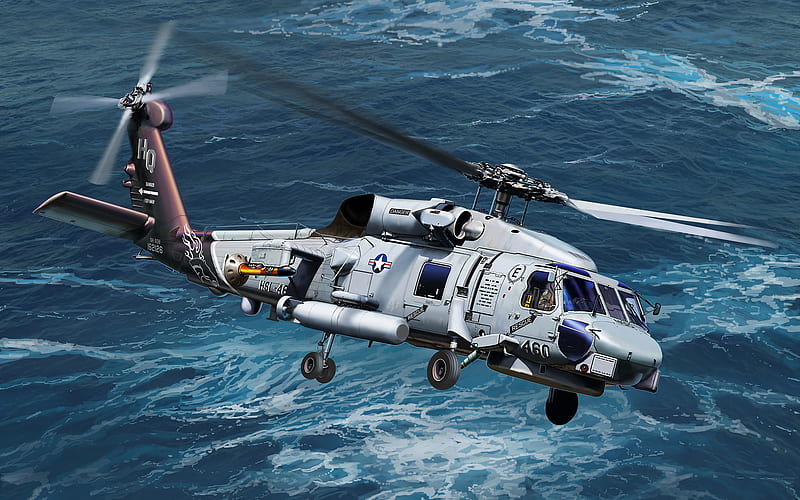 Sikorsky SH-60 Seahawk, art, deck helicopter, combat aircraft, US Army, US Navy, Sea Hawk, SH-60, HD wallpaper
