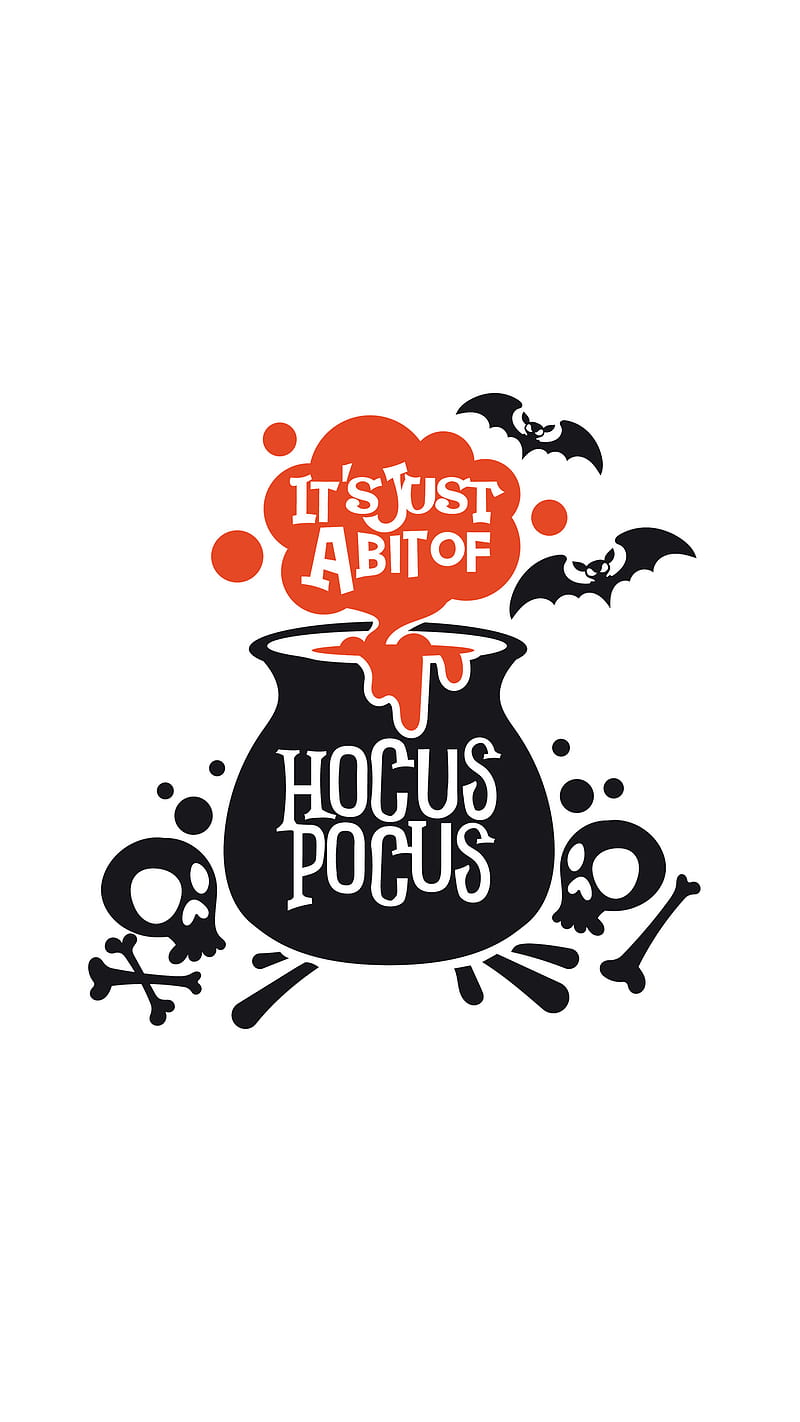 Hocus Pocus Caludron, Hocus, Kiss, bats, black, bones, cauldron, halloween, hocus pocus, orange, poison, witch, HD phone wallpaper