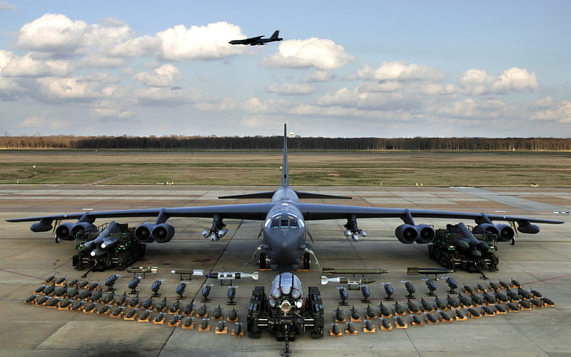 B52 bomber payload, payload, b52, airplanes, wings, jets, flights, bomber, aviation, HD wallpaper