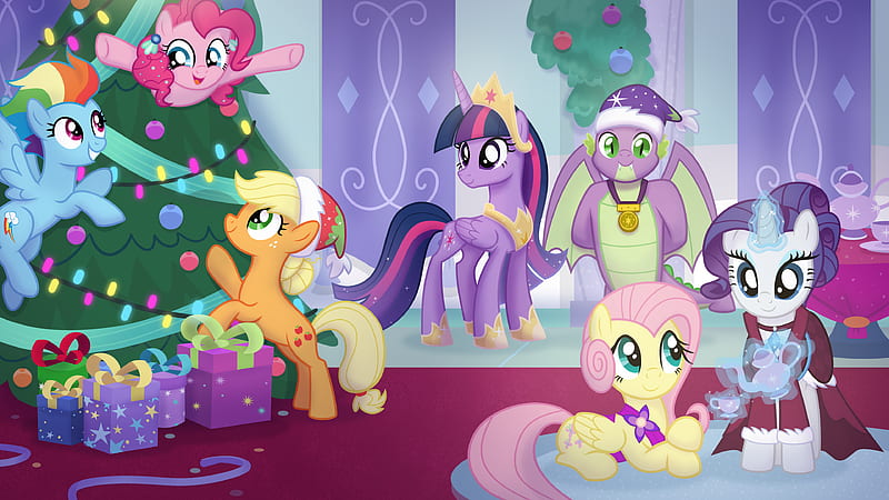 My Little Pony, My Little Pony: Friendship is Magic, Twilight Sparkle , Spike (My Little Pony) , Fluttershy (My Little Pony) , Rarity (My Little Pony) , Applejack (My Little Pony) , Rainbow Dash , Pinkie Pie, HD wallpaper