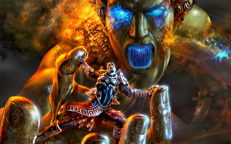 god of war 2, fight, god of war 2 kratos, HD wallpaper