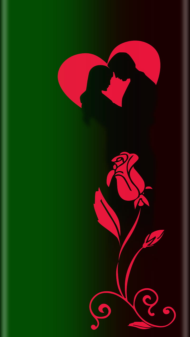green black love, amour, romance, HD phone wallpaper