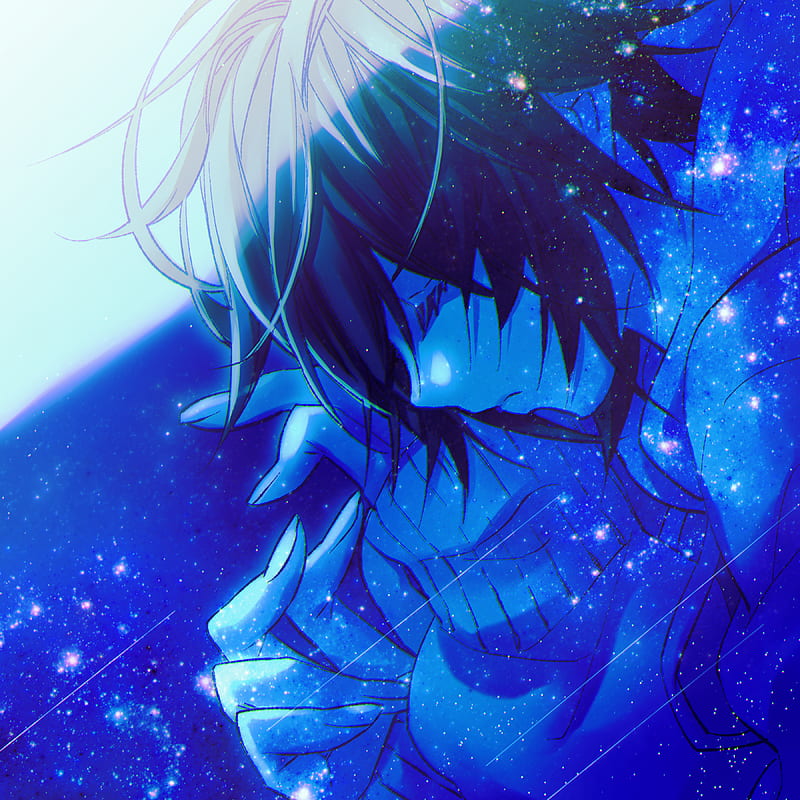 Guy, sad, anime, art, blue, HD phone wallpaper | Peakpx