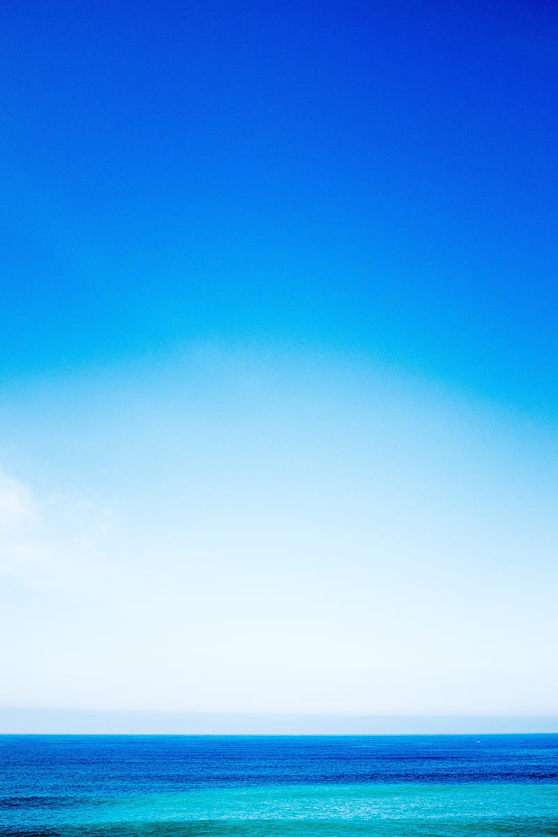 sea, horizon, sky, blue, HD phone wallpaper