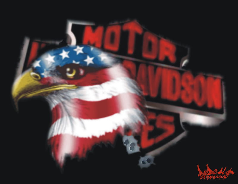 Harley-Davidson logo aigle USA, red, logo, usa, aigle, eagle, harley davidson, motorcycle, HD wallpaper