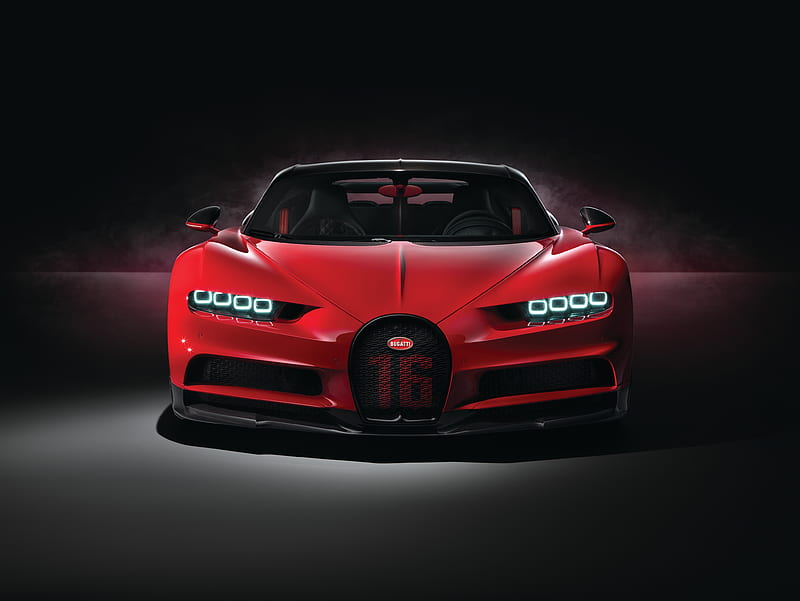 Bugatti, black, chiron, france, hypercar, red, sport, supercar, HD wallpaper