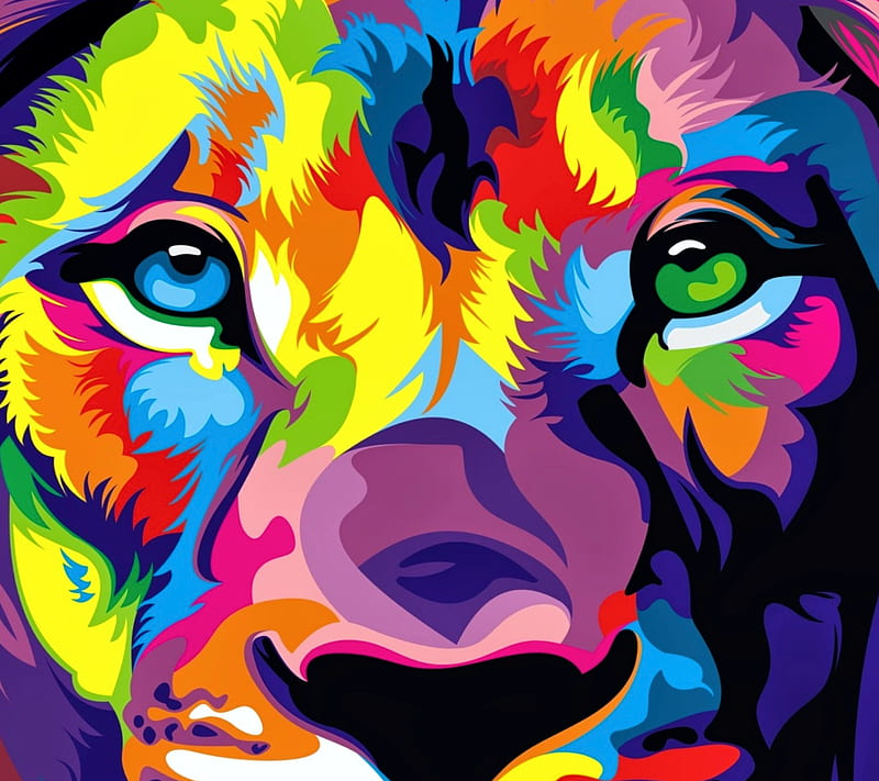 Colorful Lion wallpaper by __KIKO__ - Download on ZEDGE™ | 67c8