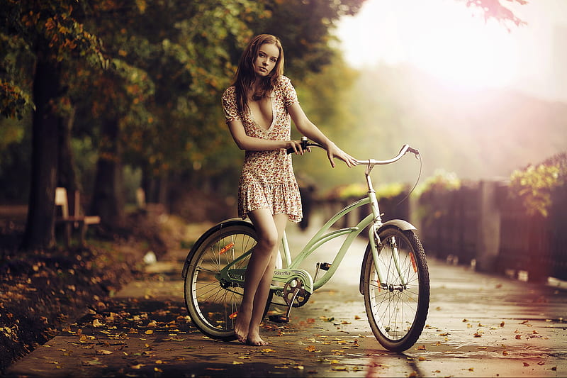 Girl Bicycle, girls, model, bicycle, HD wallpaper | Peakpx