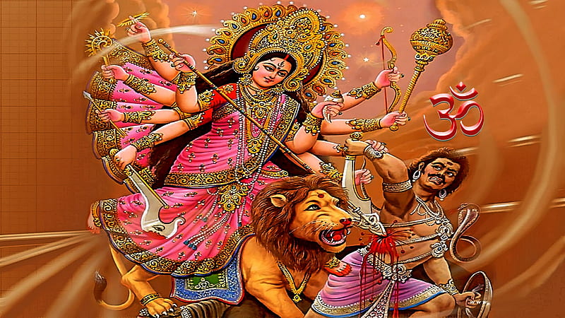Goddess Durga, blessing, caring, loving, hinduism, HD wallpaper