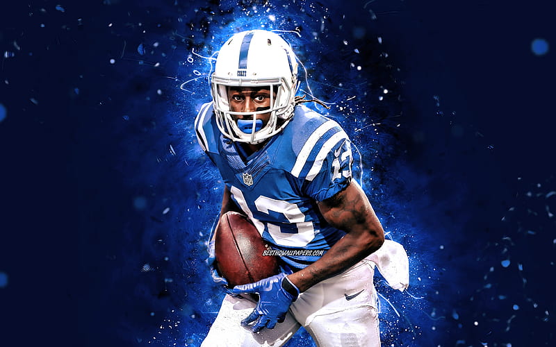 TY Hilton wide receiver, Indianapolis Colts, american football, NFL, Eugene Marquis Hilton, National Football League, neon lights, TY Hilton , TY Hilton Indianapolis Colts, HD wallpaper