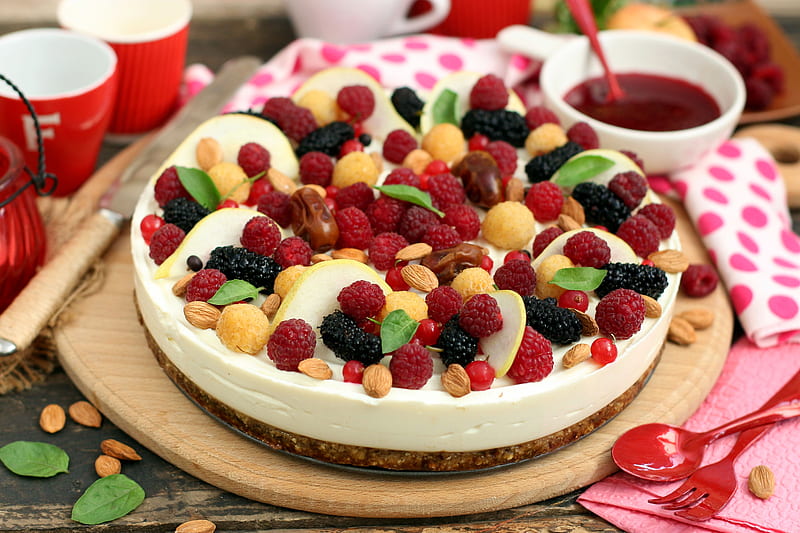 Food, Cheesecake, Berry, Cake, Fruit, HD wallpaper