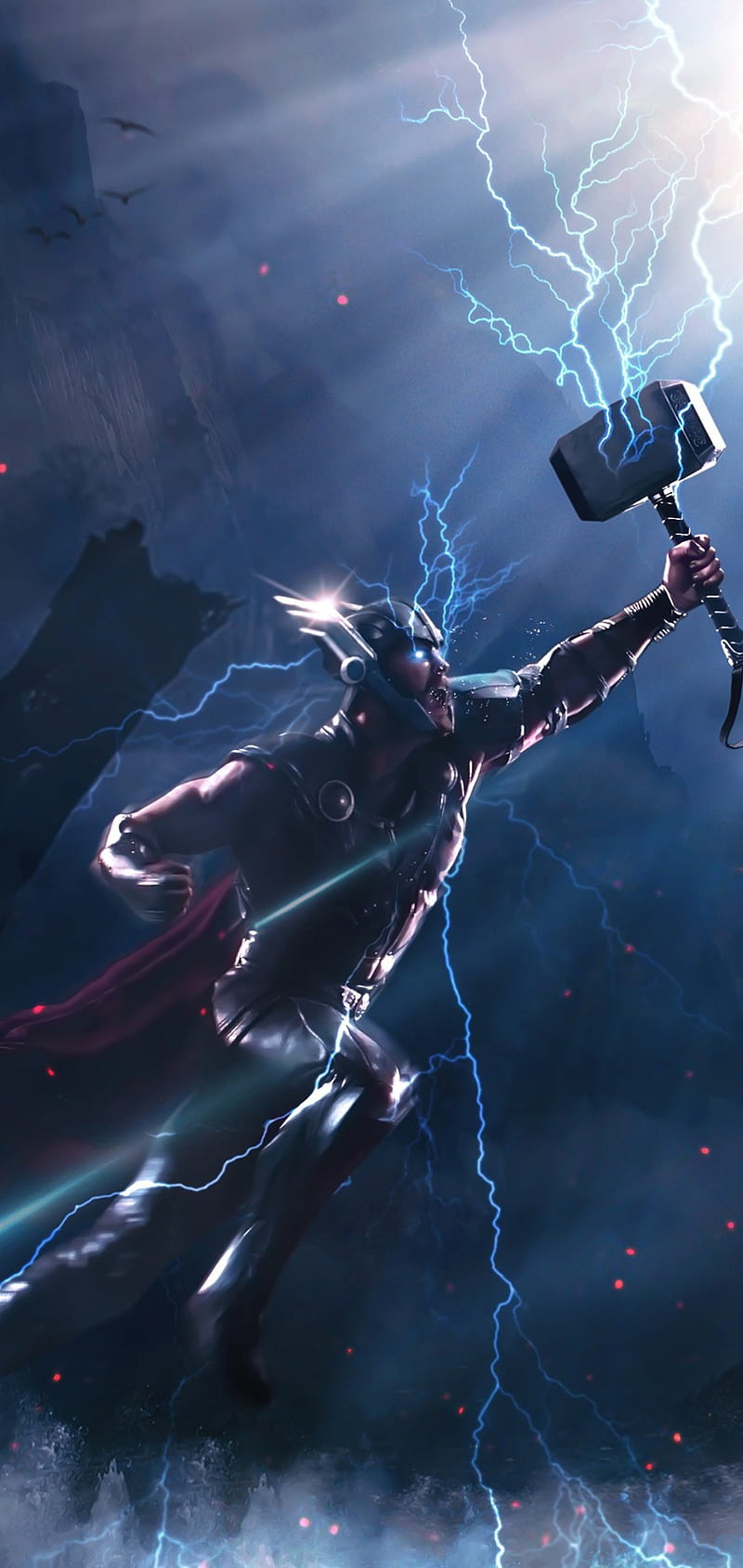 Thor-Magic-Lights-3D, lighting, guerra, king, dark, knight, fire, blue,  marvel, HD phone wallpaper | Peakpx