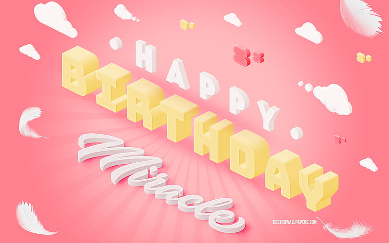 Happy Birtay Miracle, 3d Art, Birtay 3d Background, Miracle, Pink Background, Happy Miracle birtay, 3d Letters, Miracle Birtay, Creative Birtay Background, HD wallpaper