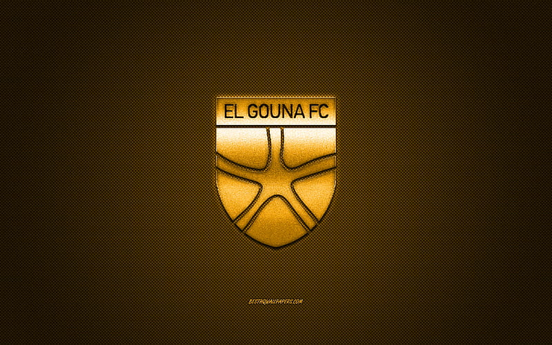 El Gouna FC, Egyptian football club, yellow logo, yellow carbon fiber background, Egyptian Premier League, football, El Gouna, Egypt, El Gouna FC logo, HD wallpaper