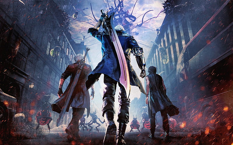 Dante, Devil May Cry, artwork, video game, 480x800 wallpaper